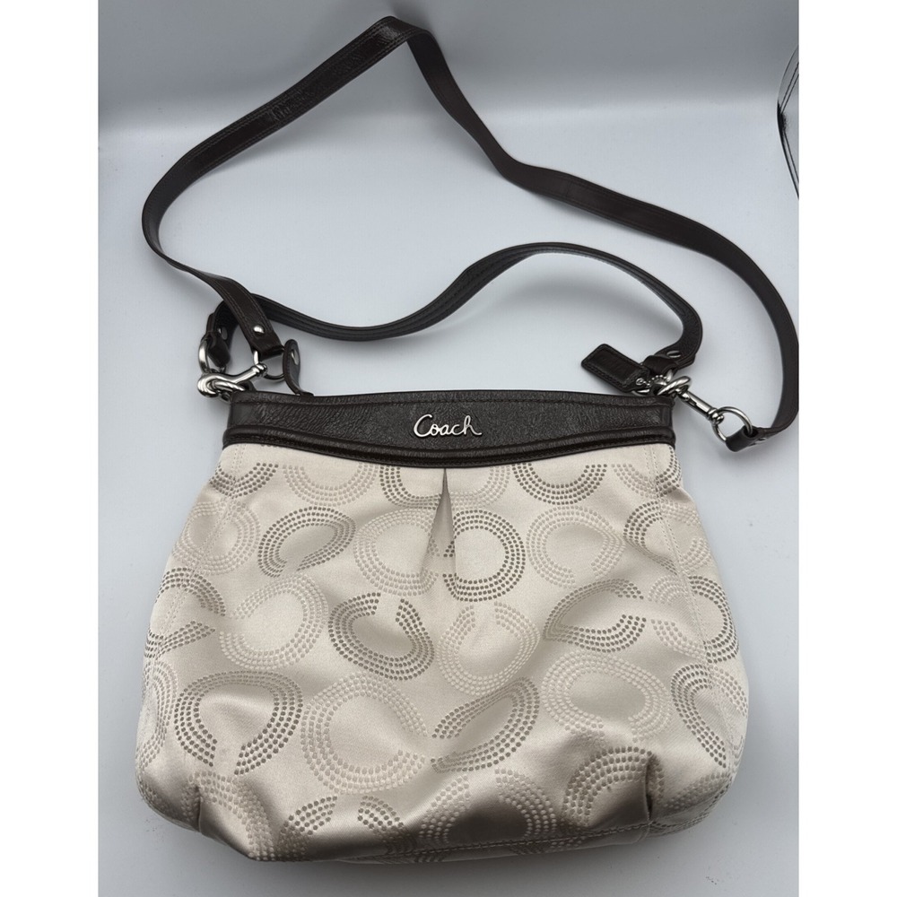 Ashley Signature Hippie Coach Beige and Brown Shoulder Purse Handbag